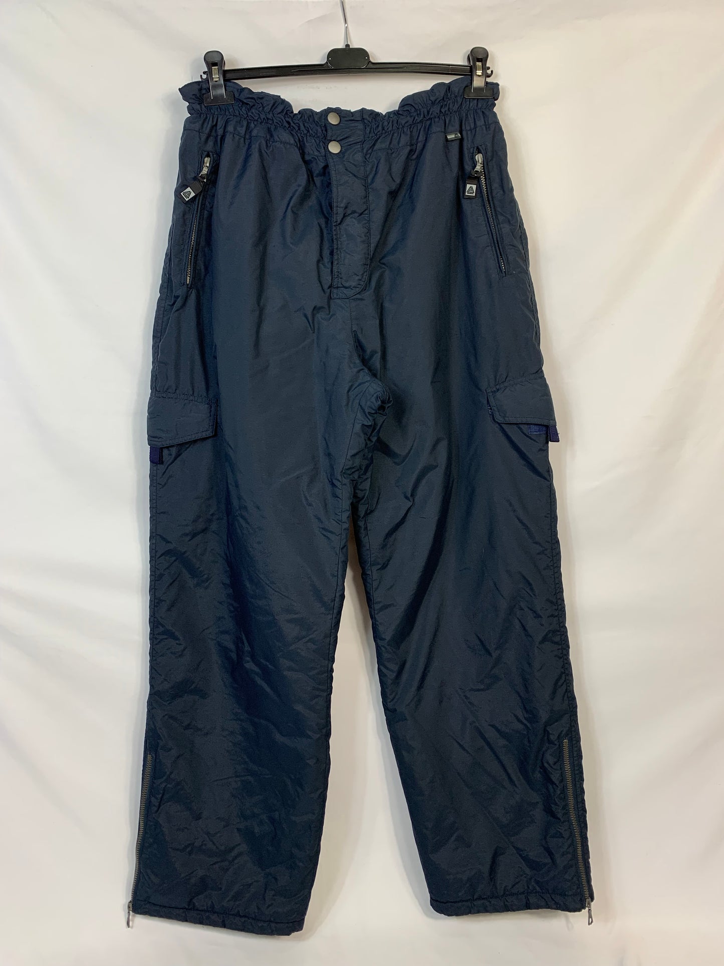 TAGLIA XXL - Pantalone con bretelle blu