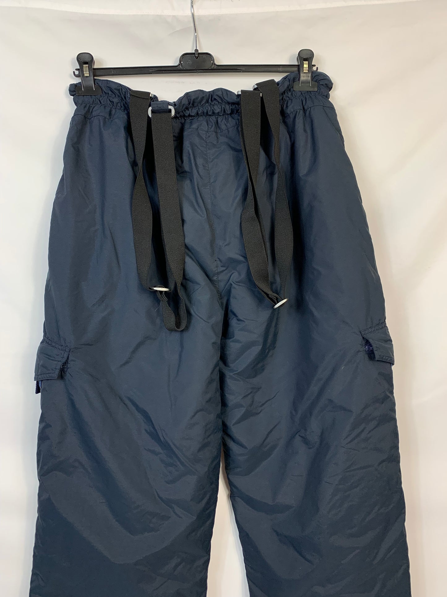 TAGLIA XXL - Pantalone con bretelle blu