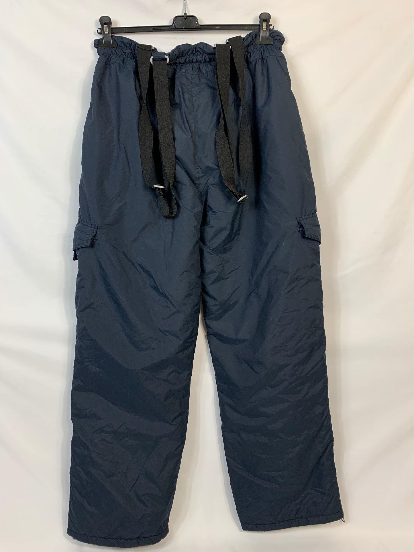 TAGLIA XXL - Pantalone con bretelle blu