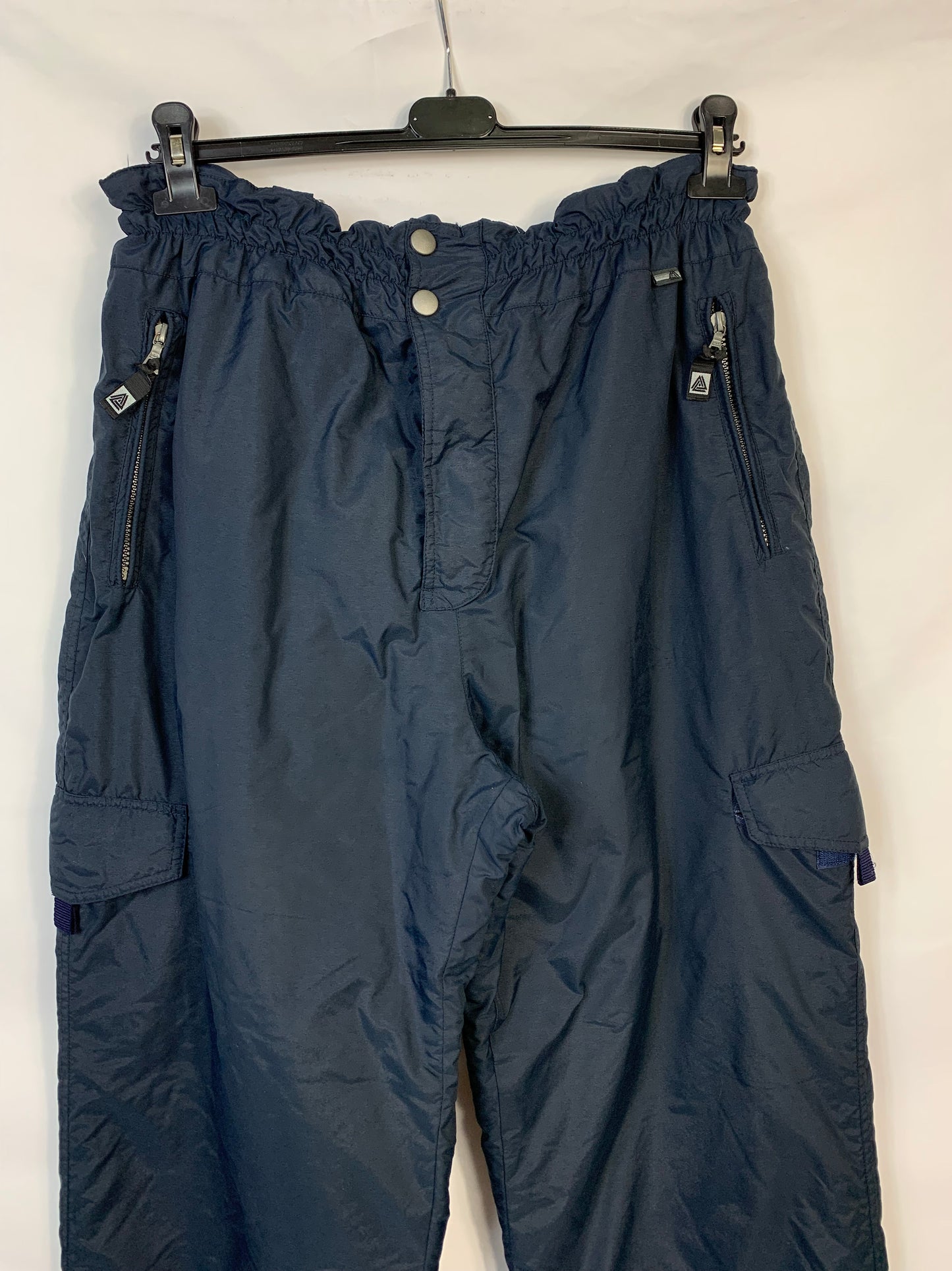 TAGLIA XXL - Pantalone con bretelle blu