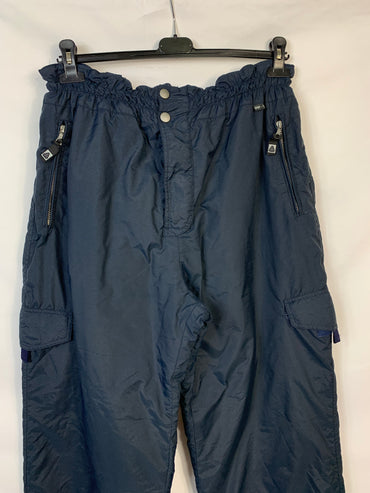 TAGLIA XXL - Pantalone con bretelle blu